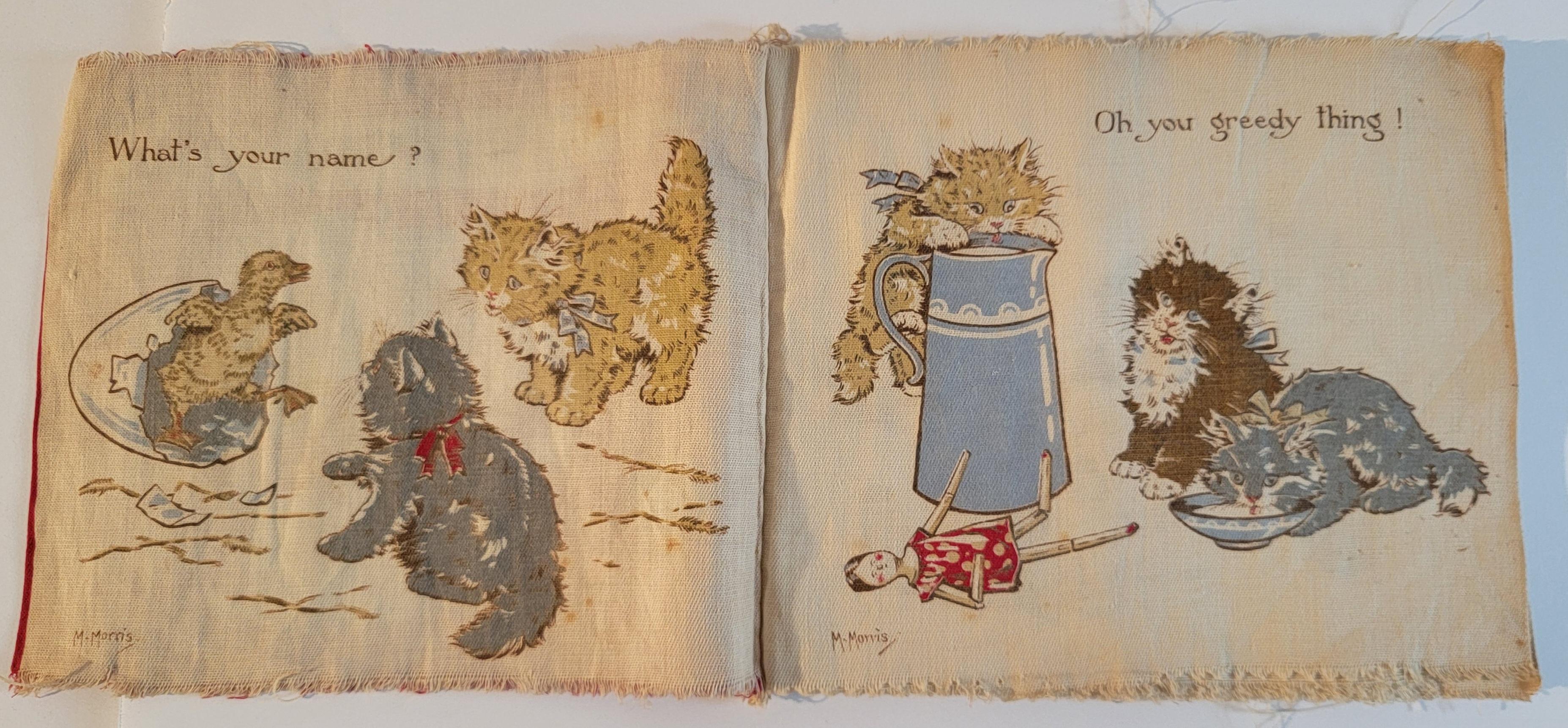 Two Rare Victorian Fabric Litho Children Books  For Sale 1