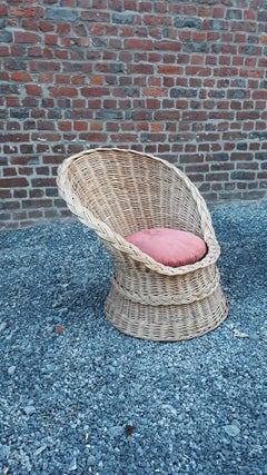 Two Rattan Armchairs, circa 1960