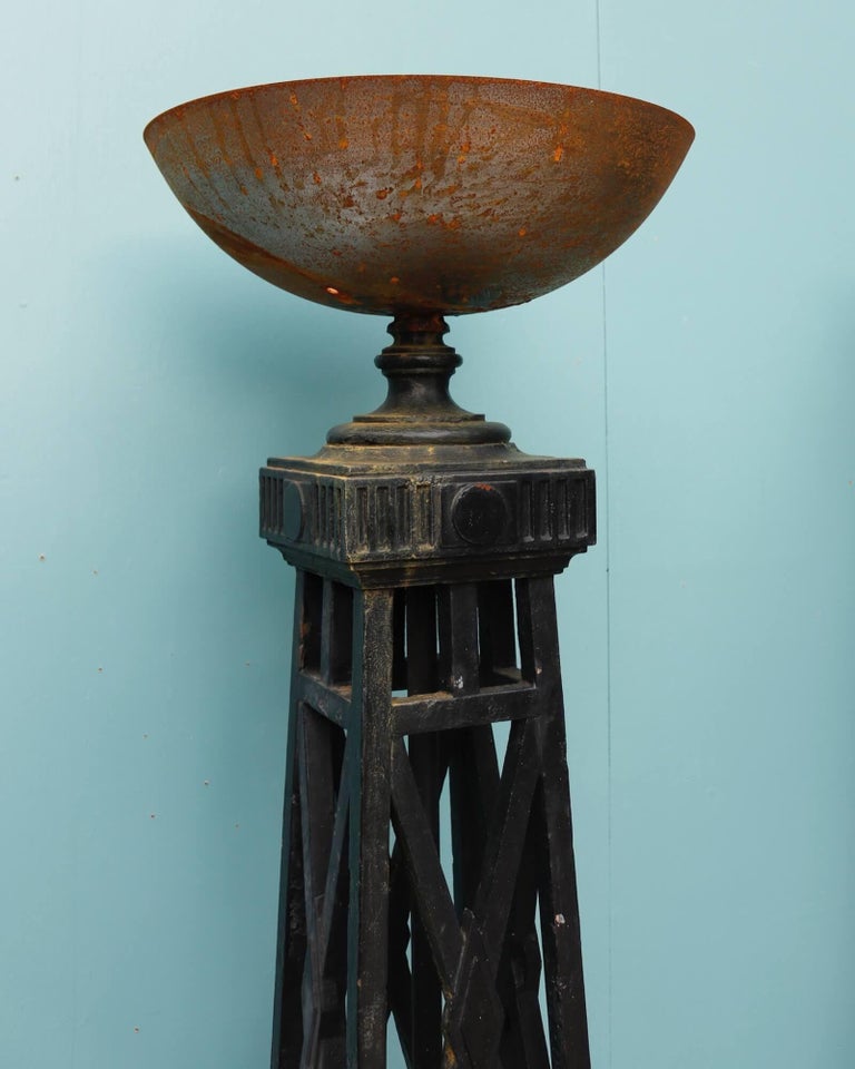 Two Reclaimed Tall Outdoor Braziers or Torchieres For Sale at 1stDibs