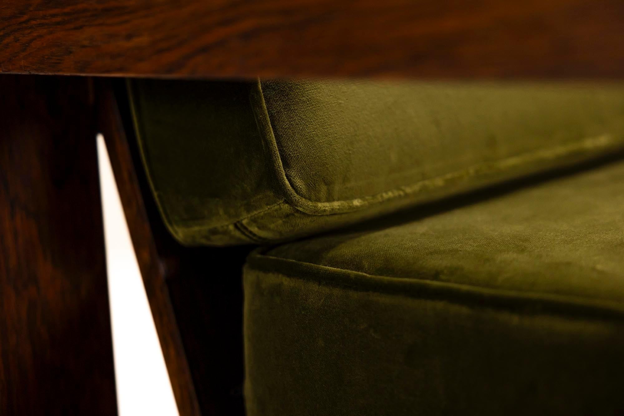 Two Reclining Lounge Chairs in Mahogany and Green Velvet by Bas van Pelt, 1935 7