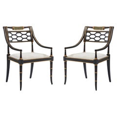 Two Regency Style Armchairs