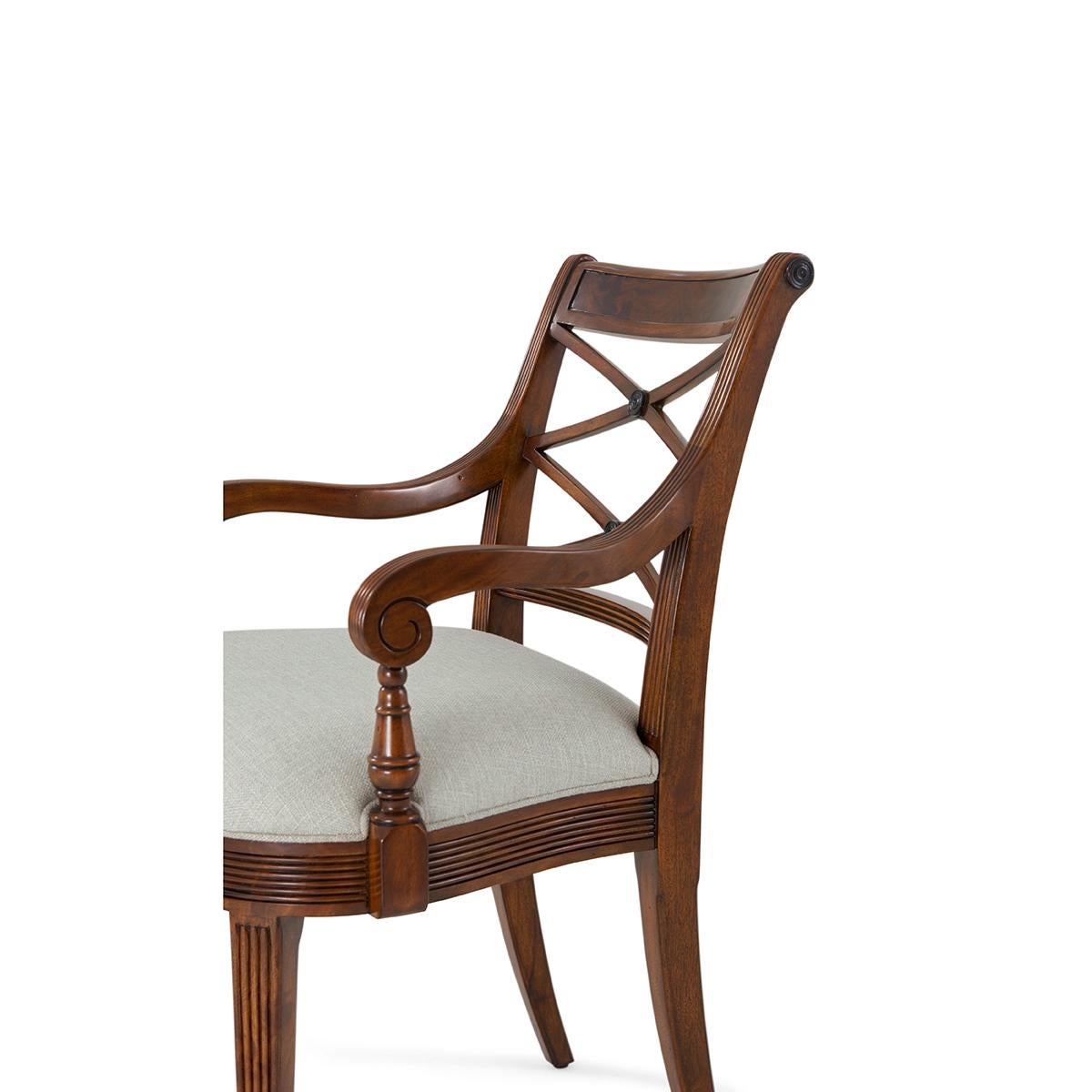 Zwei Mahagoni-Sessel im Regency-Stil im Angebot 2