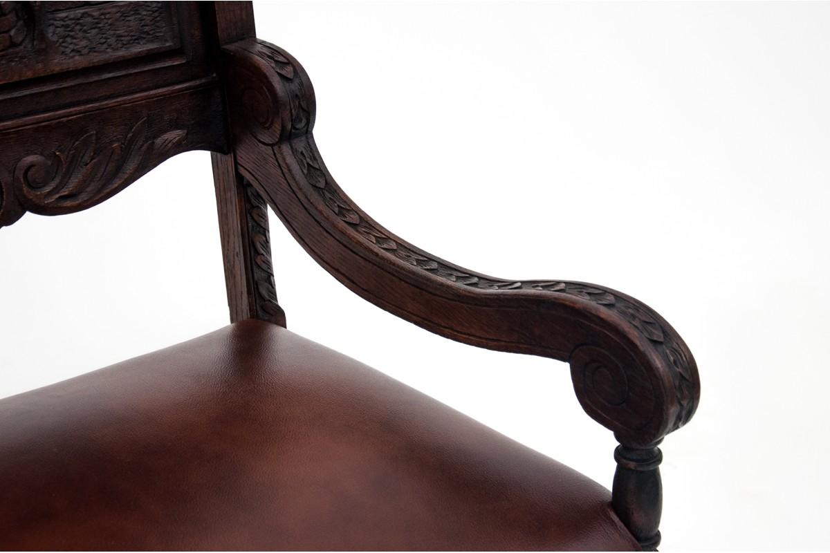 Swedish Two Renaissance Wooden Armchairs