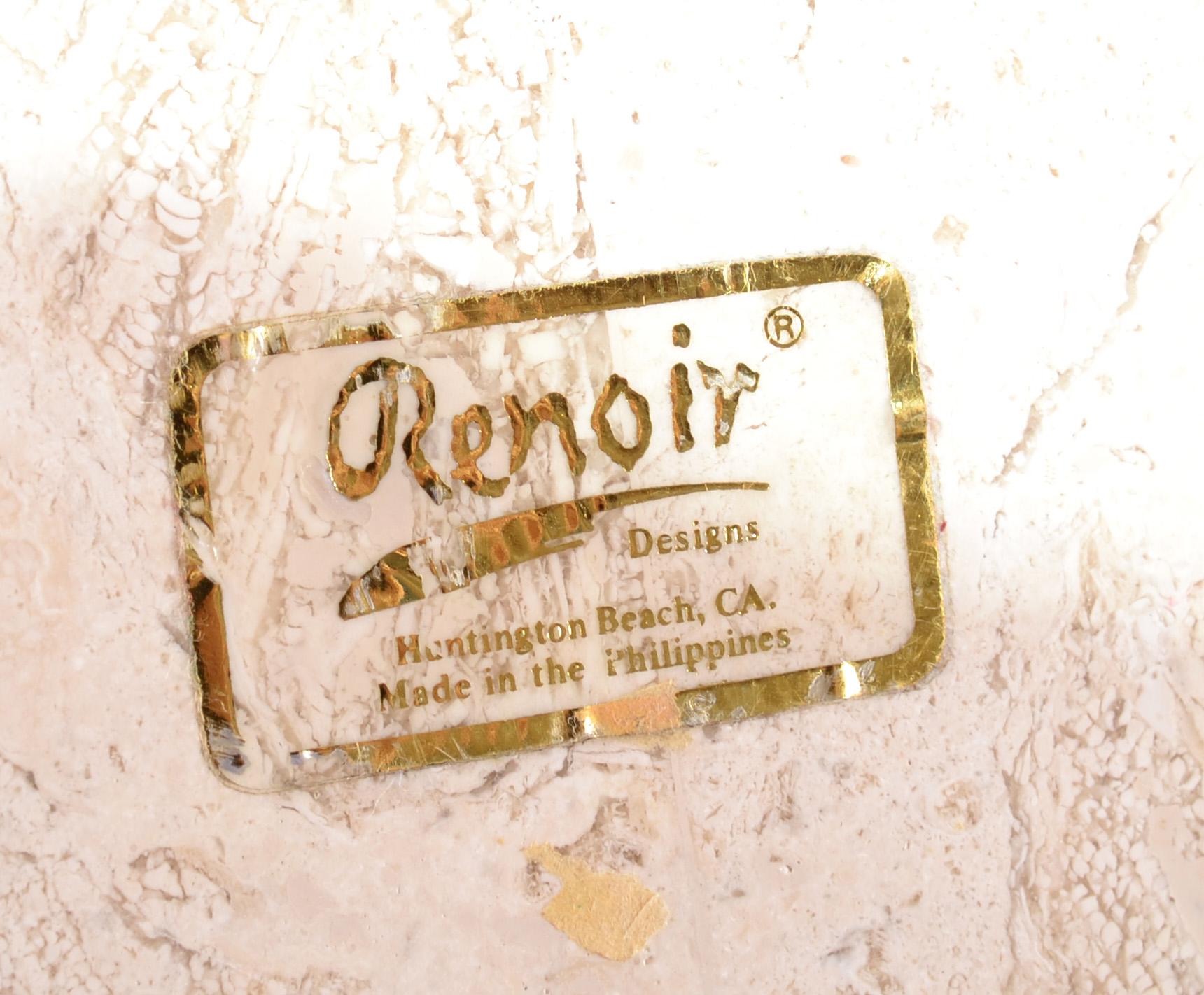 Zwei Renoir Designs Marmor Speckstein Kerze Halter Sticks Hollywood Regency im Angebot 8