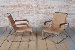 Due poltrone Bauhaus restaurate, di M. I. per Thonet, cromo, ceco, anni '20