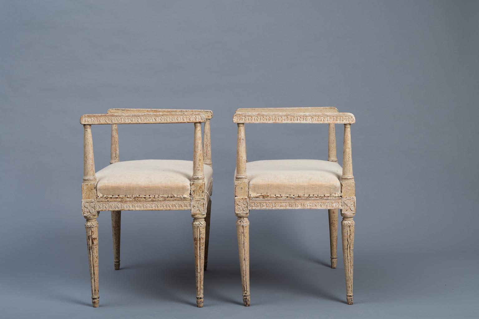 Two Richly Decorated Gustavian Banquettes Manufactured, 1780 2