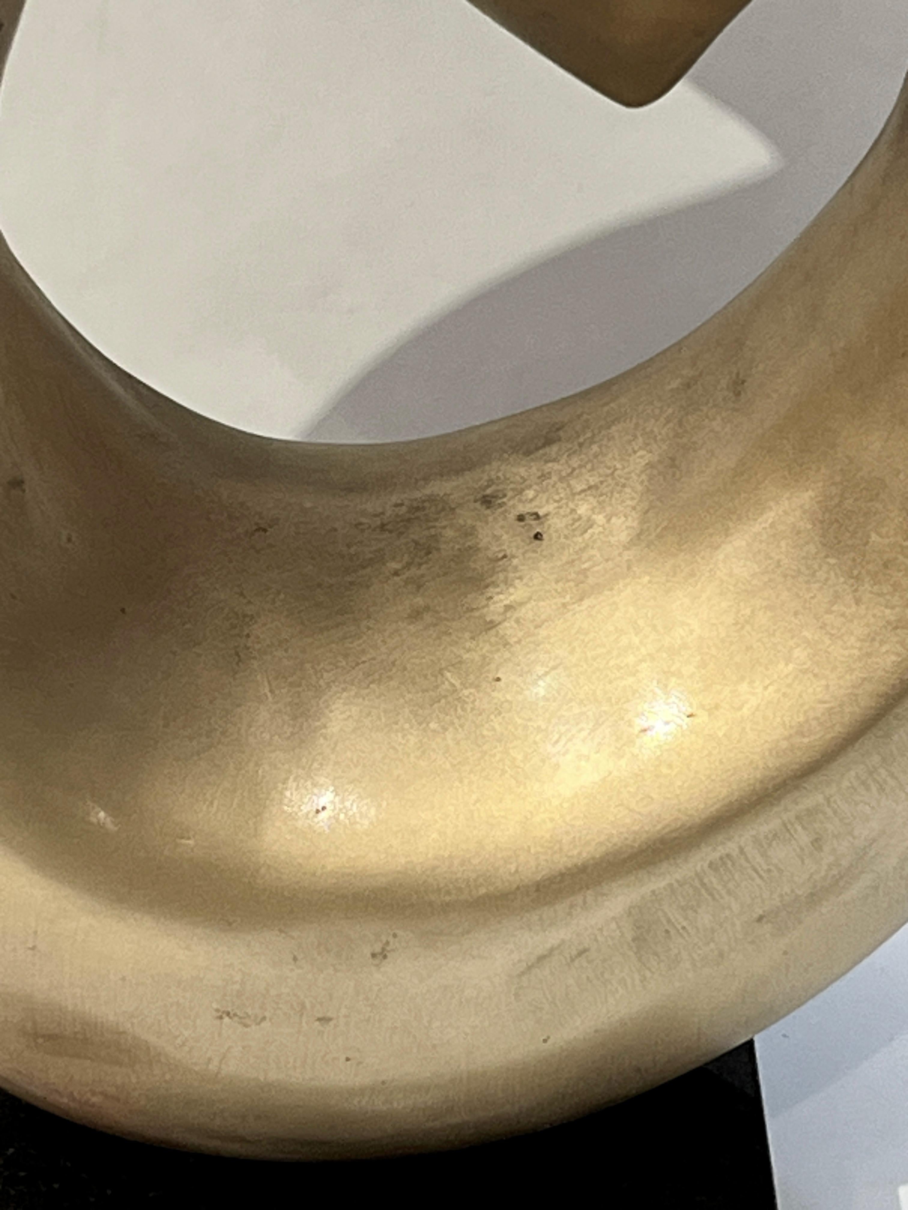 Two Rings- Contemporary Italian Gold Patinated Bronze Abstract Modern Sculpture Neuf - En vente à New York, NY