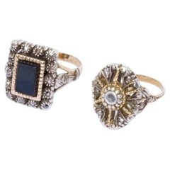 Two rings in silver and 19.2K Gold