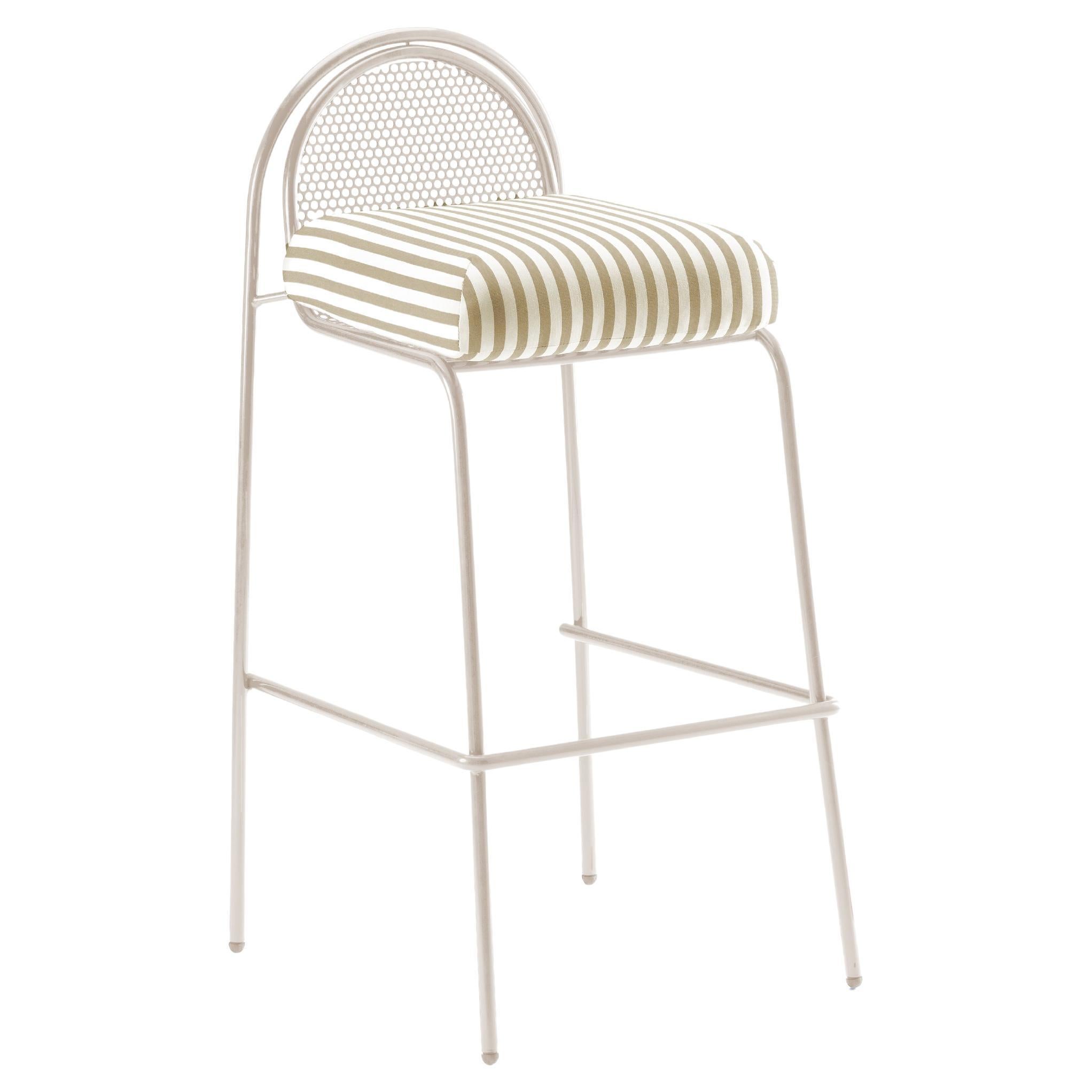 Two Riviera Bar Chair Ivory and Two Riviera Bar Chair Gold For Sale