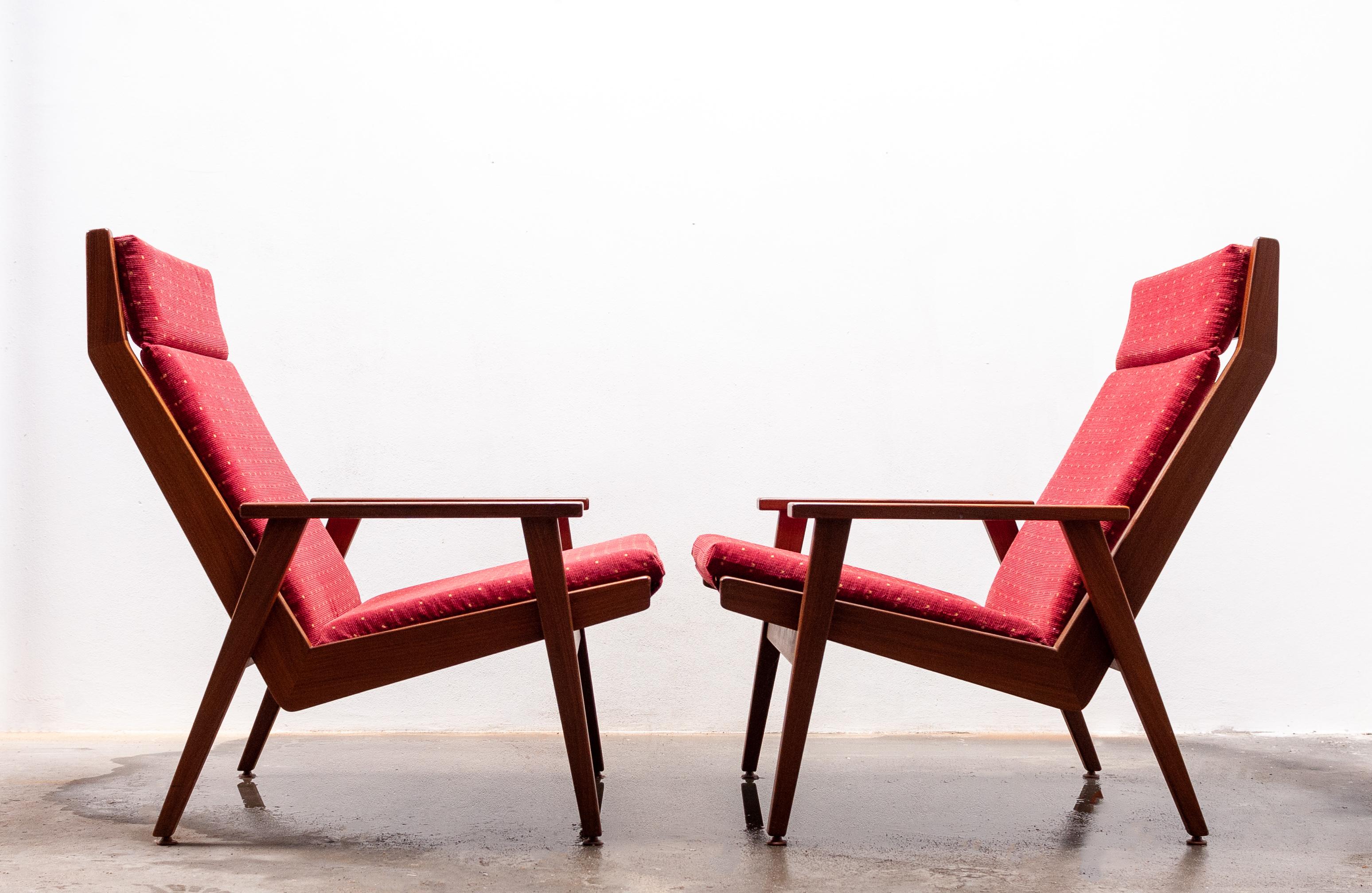 Teak Two Rob Parry Lotus Lounge Chairs, 1950s