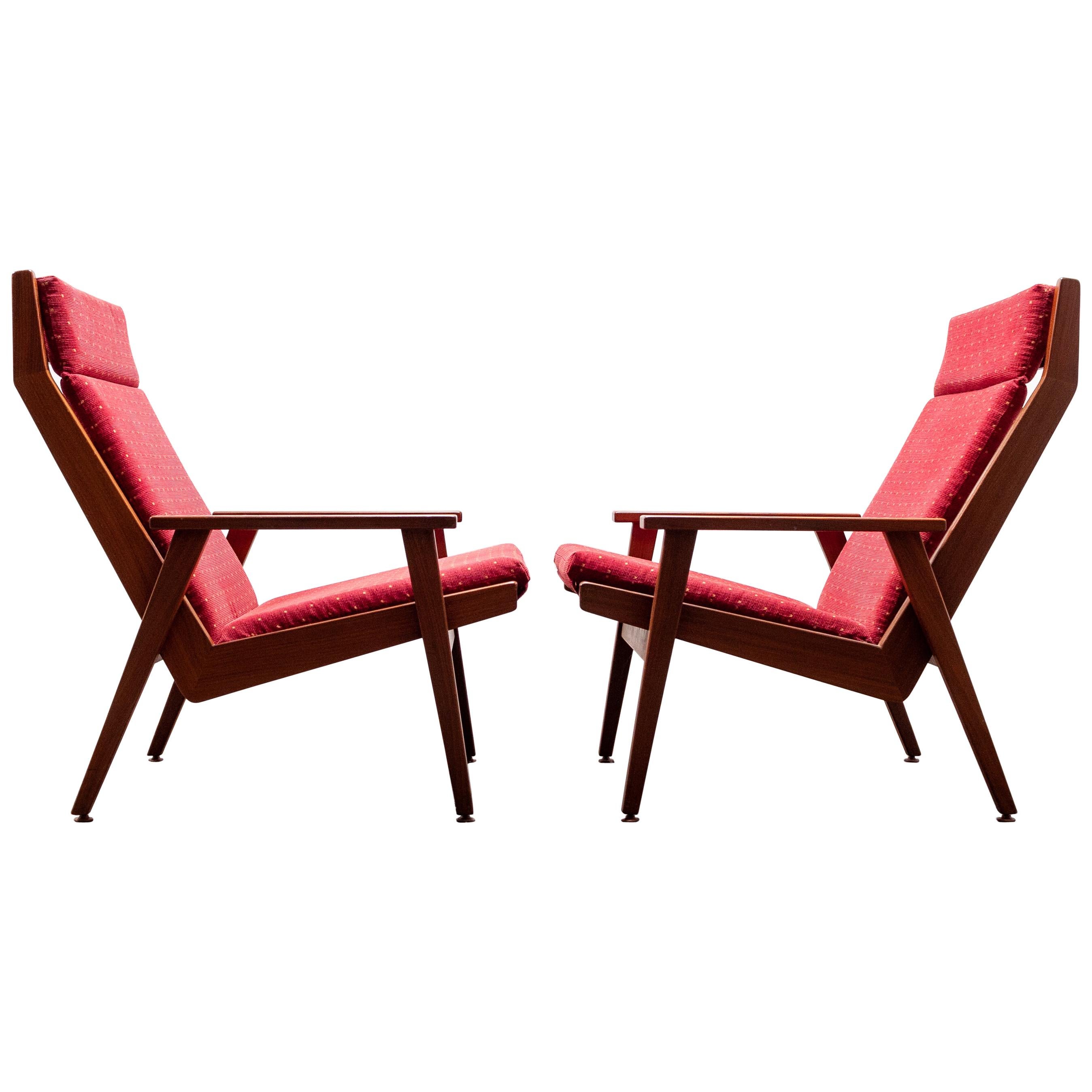 Two Rob Parry Lotus Lounge Chairs, 1950s