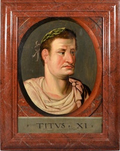 Zwei römische "Zwölf Cäsaren"-Gemälde von Vespasian und Titus