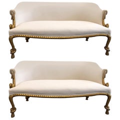Vintage Two Rope and Tasseled Gilded Sofas