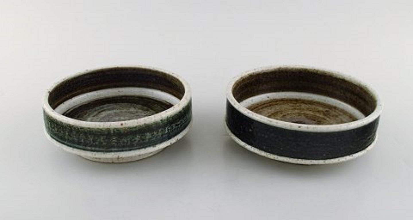 Two Rörstrand / Rørstrand bowls in glazed ceramics, 1960s.
Measures: 16 x 5.5 cm.
In very good condition.
Stamped.
1st factory quality.
         
  