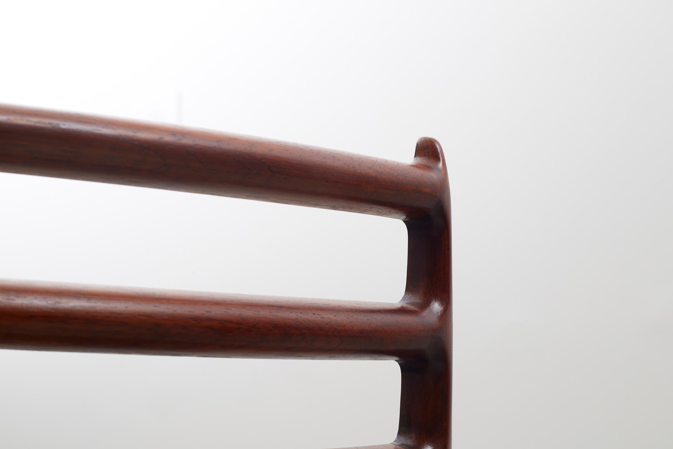 Two Rosewood, Black Leather Niels Otto Møller Chairs, Model 78. c1960 For Sale 4