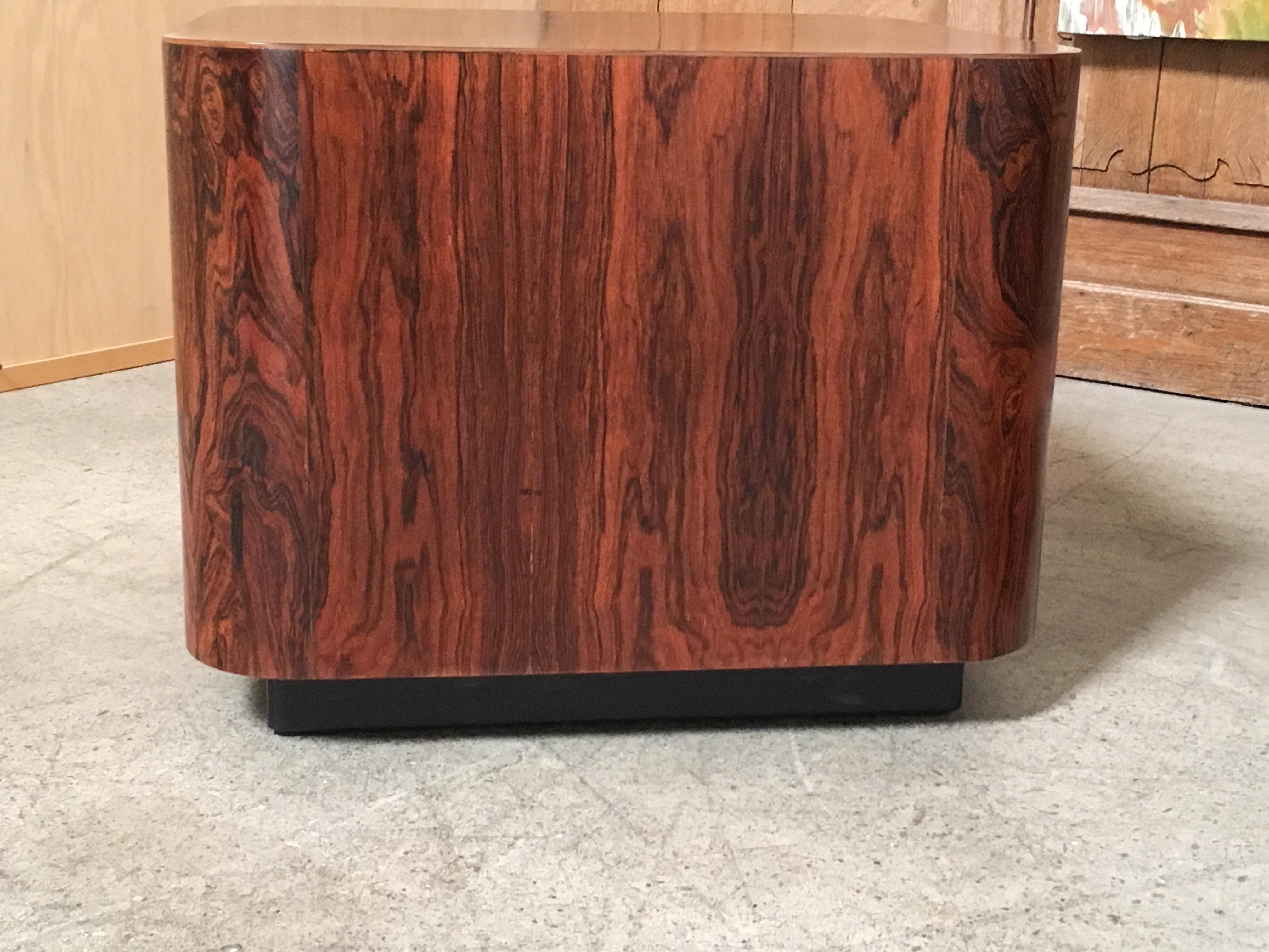 Mid-Century Modern Two Rosewood Platform End Tables