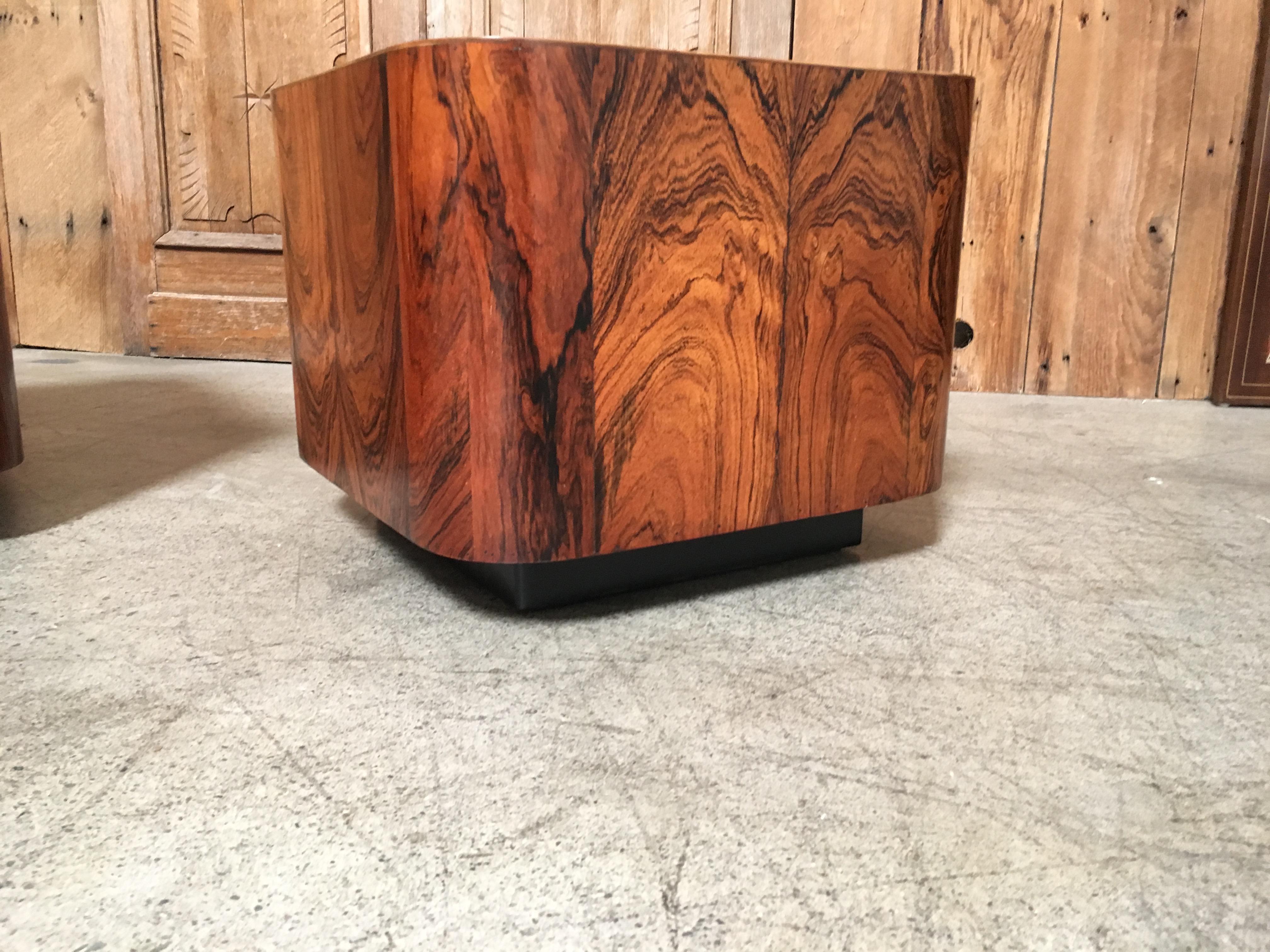Two Rosewood Platform End Tables 3