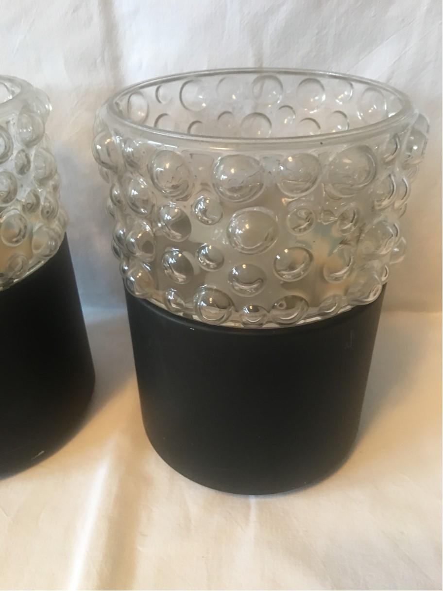 Two Round Bubble Glass Flushmount Lamp by Staff, 1960s, Germany In Good Condition For Sale In Frisco, TX