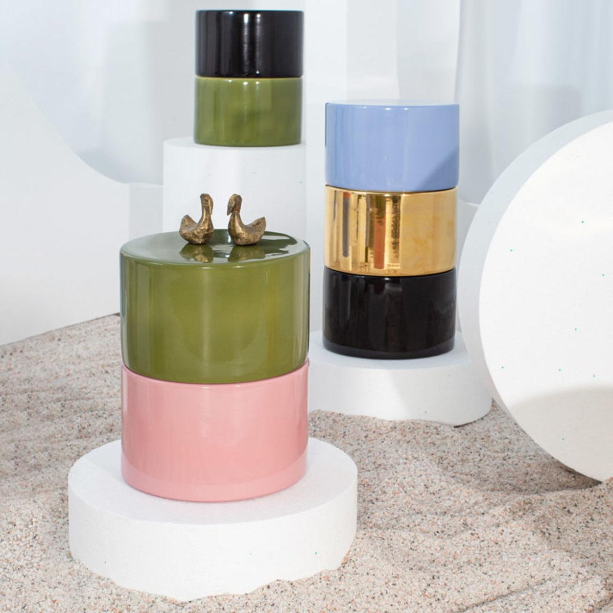 Two Round Ceramic IMI Side Table by Sebastian Herkner for Pulpo In New Condition In Dubai, AE