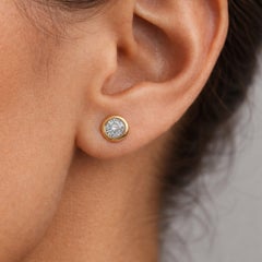 Two Round Diamond 14K (or 18k upon request) Yellow Gold Stud Earrings