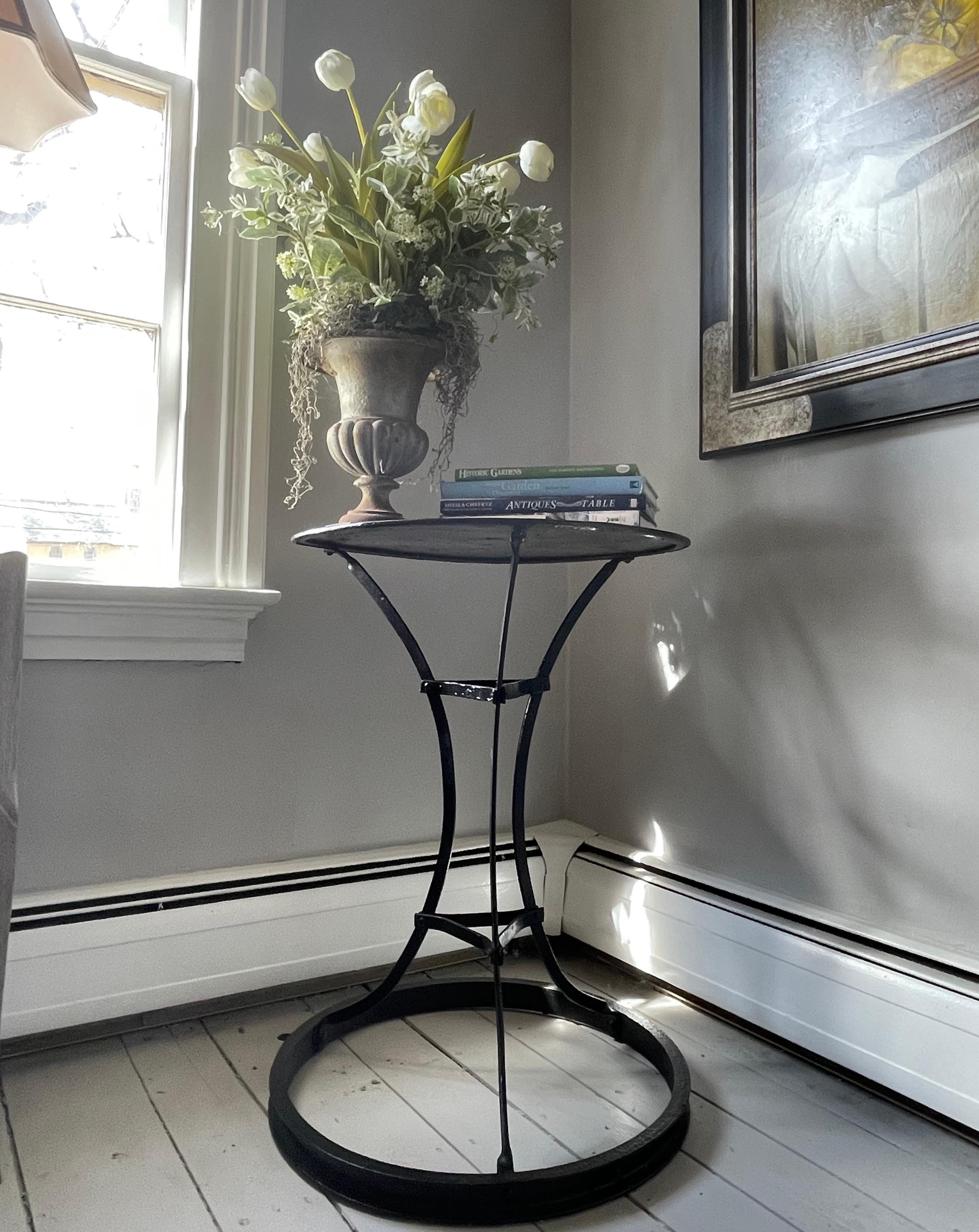 Two Round French Steel Café Tables For Sale 4