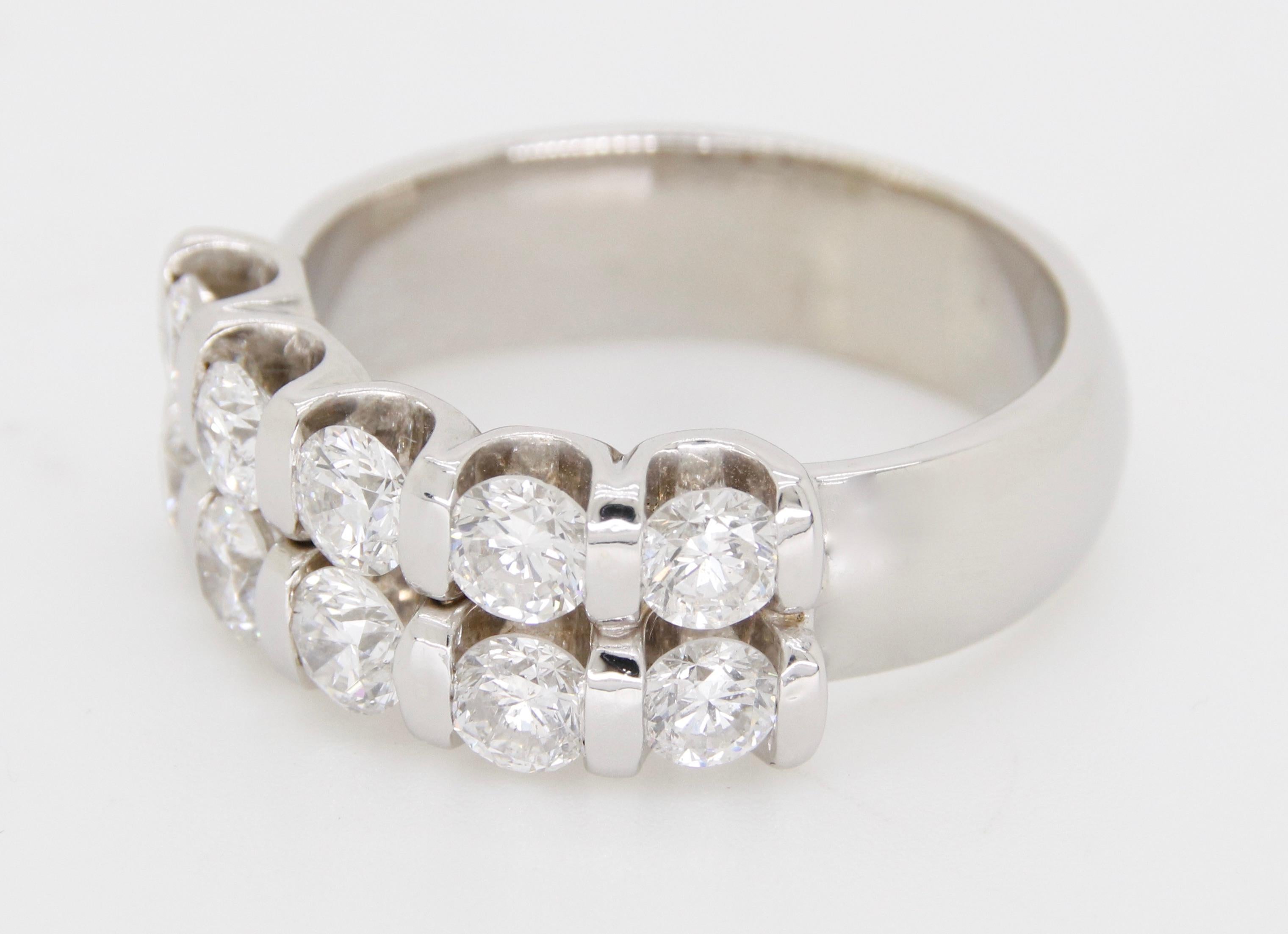 Two-Row Diamond Band Ring For Sale 4