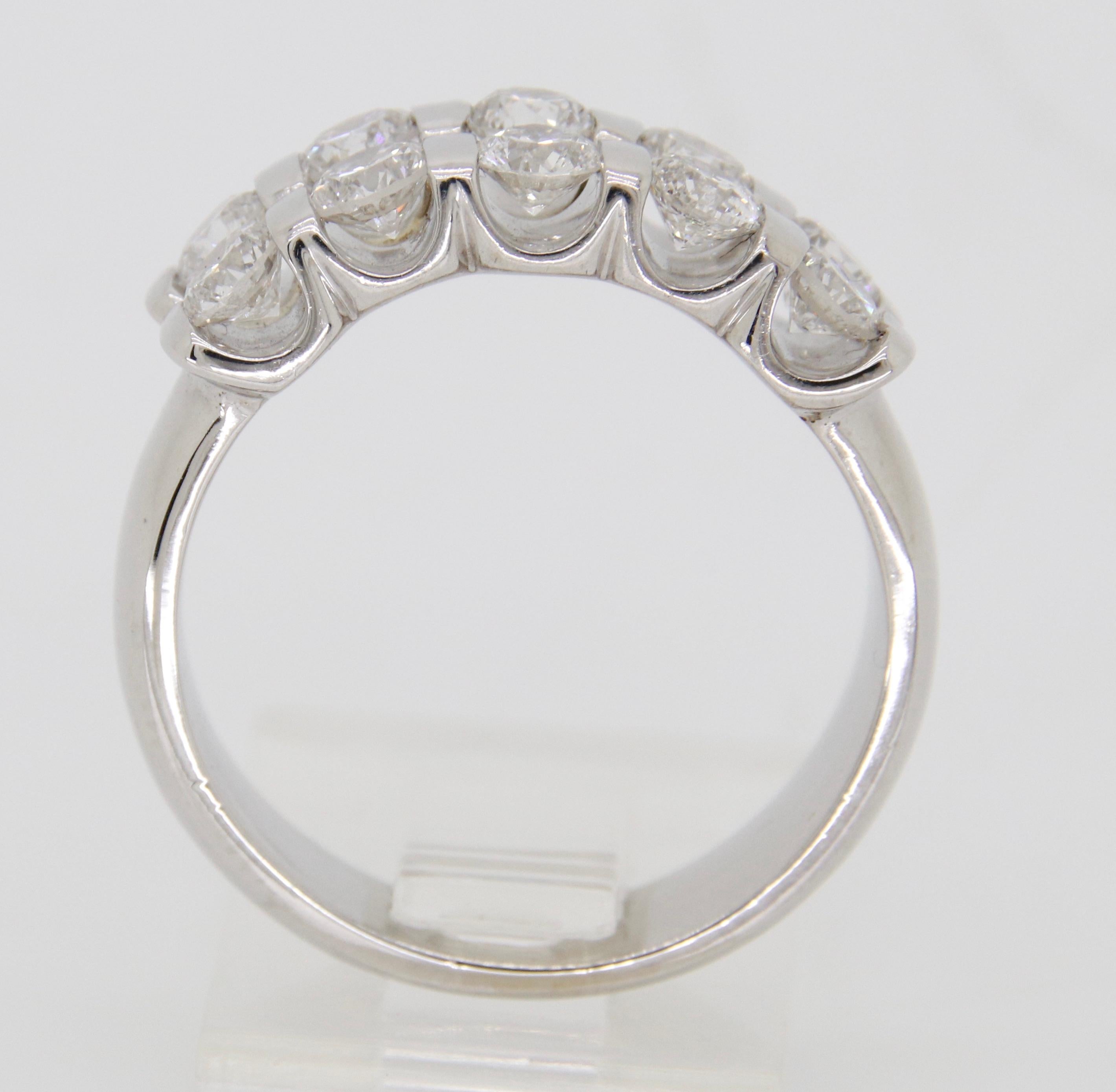 Two-Row Diamond Band Ring For Sale 8