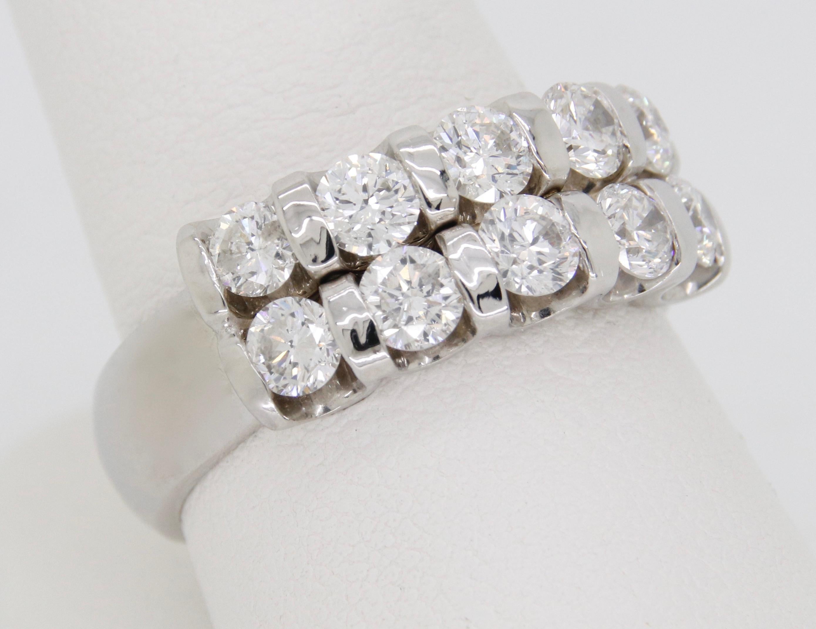 two row diamond ring