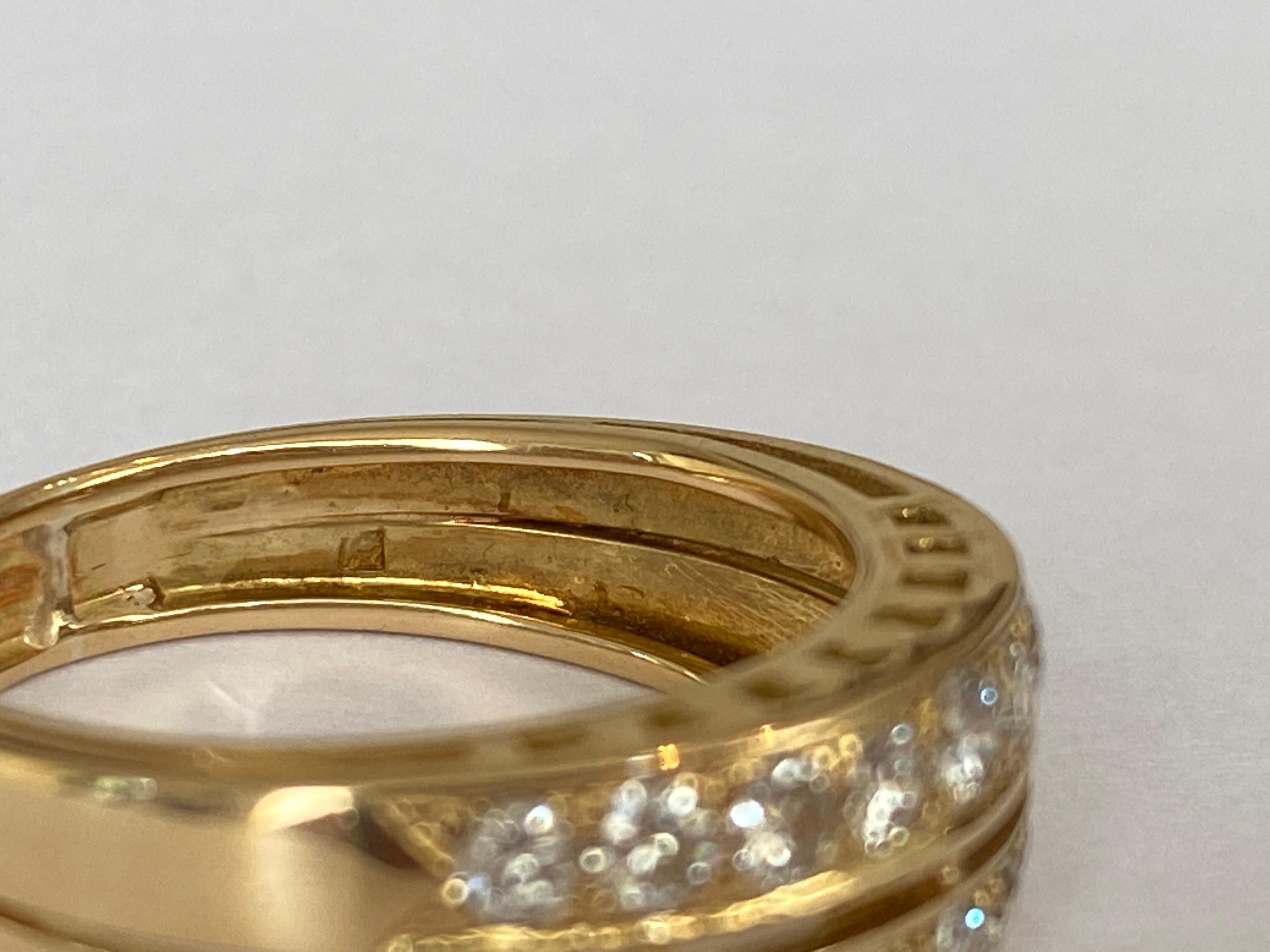 Two-Row Diamond Band Ring in 18 k Yellow  Gold 3