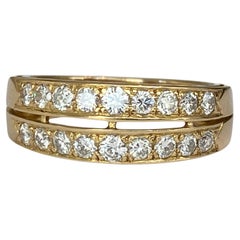 Two-Row Diamond Band Ring in 18 k Yellow  Gold 