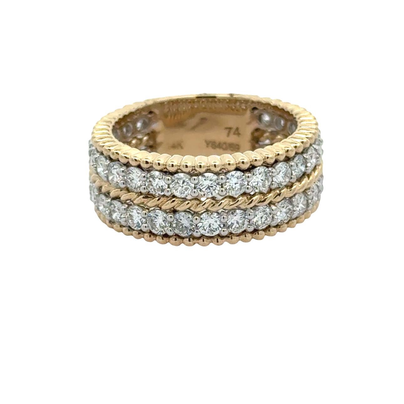 Taglio rotondo The Row Estate in oro e diamanti 14K  Anello in vendita