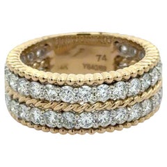Two Row Estate 14K Gold and Diamond  Ring