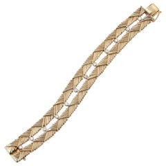 Two-Row Gold Bracelet with Diamonds