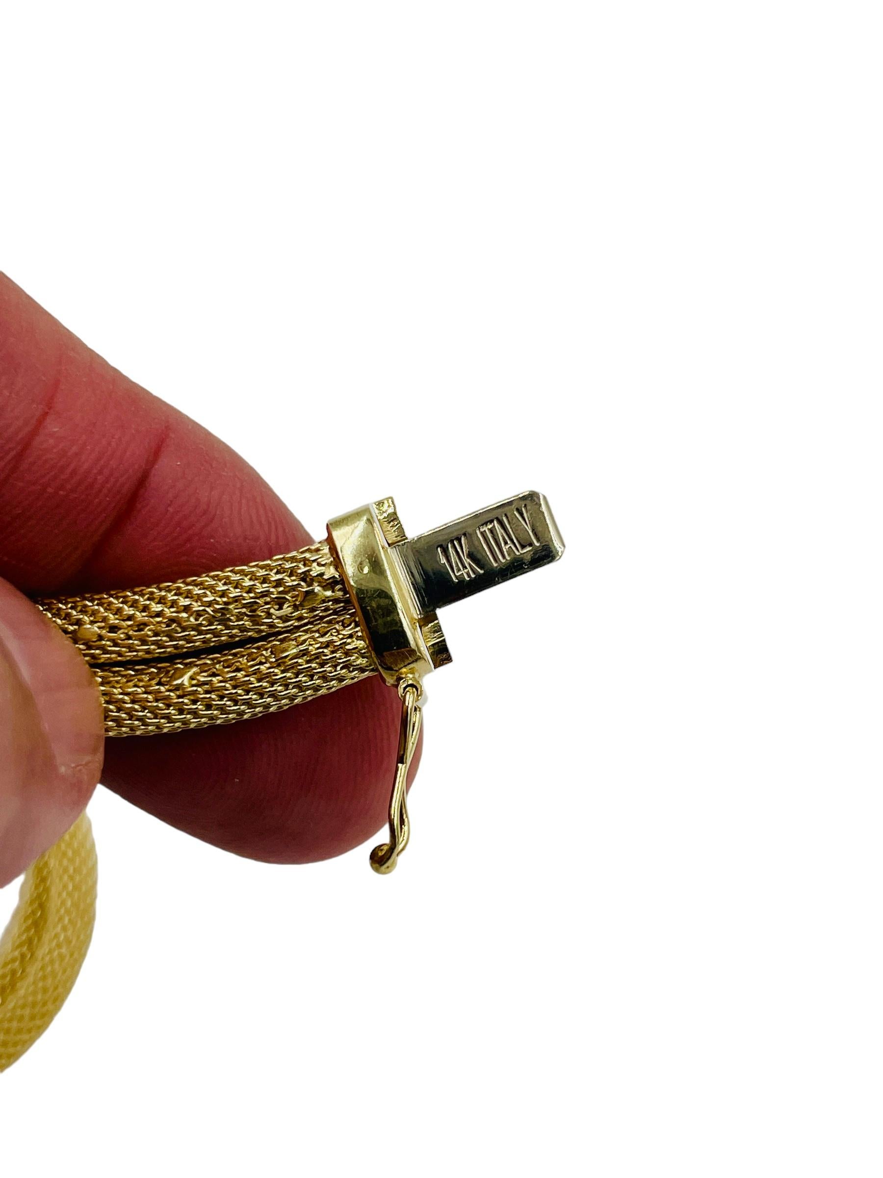 Women's or Men's Two Row Mesh Yellow Gold Necklace For Sale