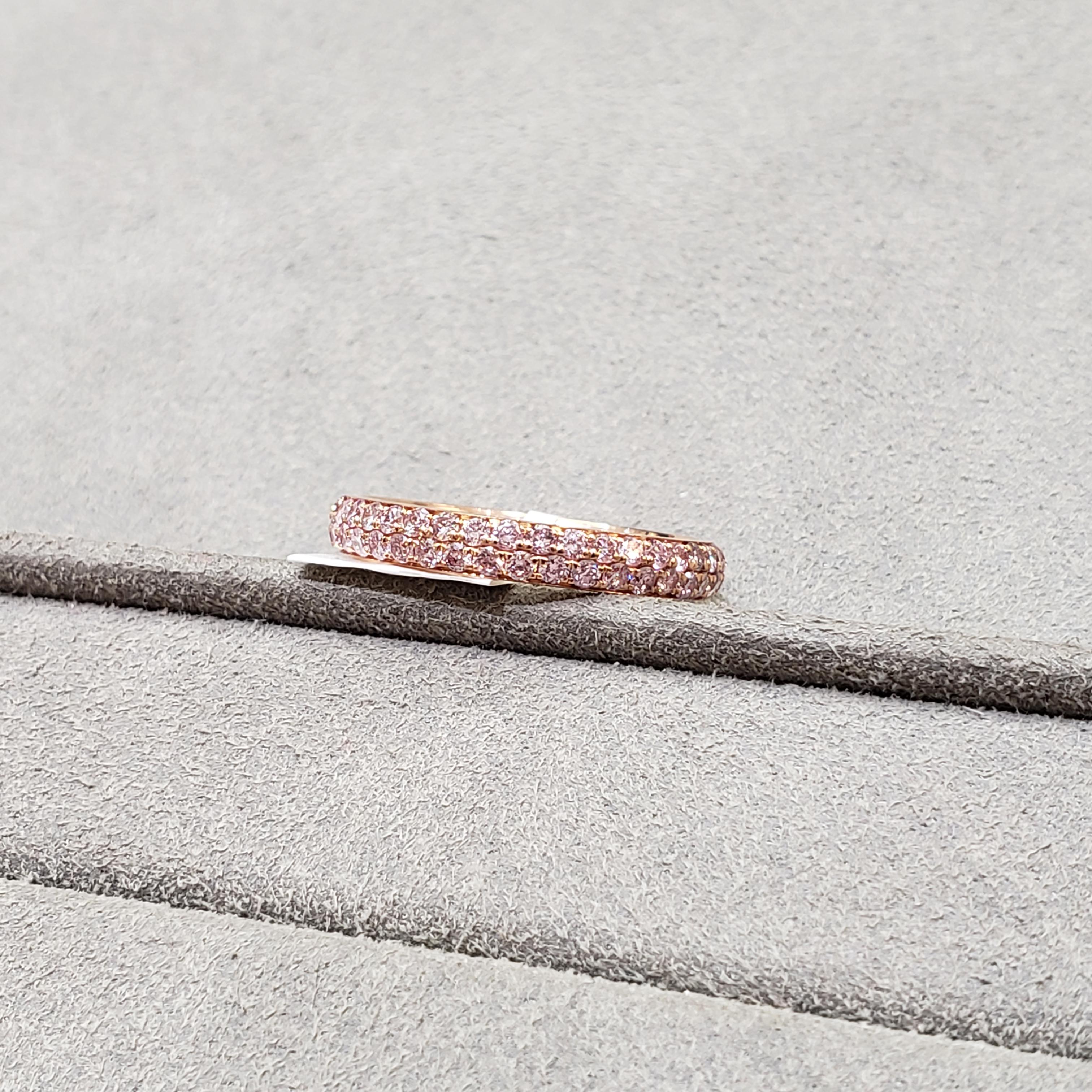 pink diamond micro pave band