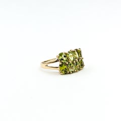 Two-Row Peridot Ring in 10k Yellow Gold