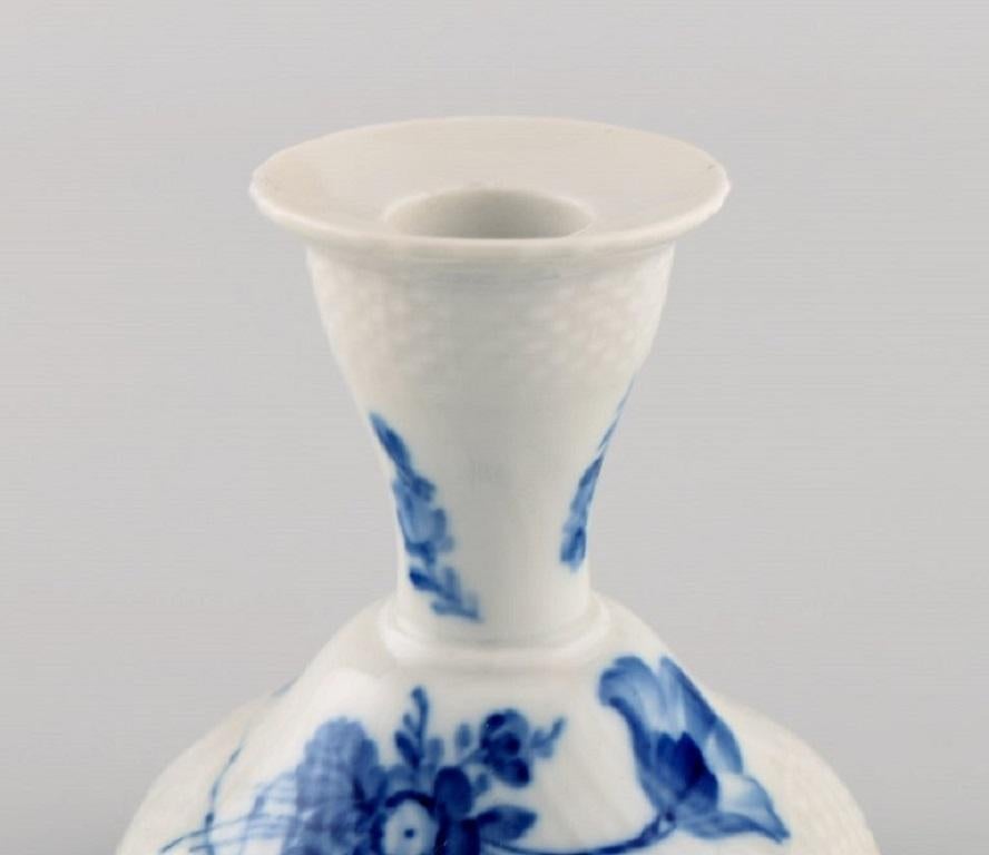 Porcelain Two Royal Copenhagen Blue Flower Curved Candlesticks, Model Number 10/1711 For Sale