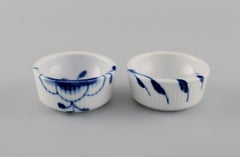 Two Royal Copenhagen Blue Fluted Mega Salt Cellars, 21st Century