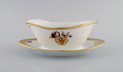 Two Royal Copenhagen Golden Basket Sauce Bowls in Porcelain with Flowers