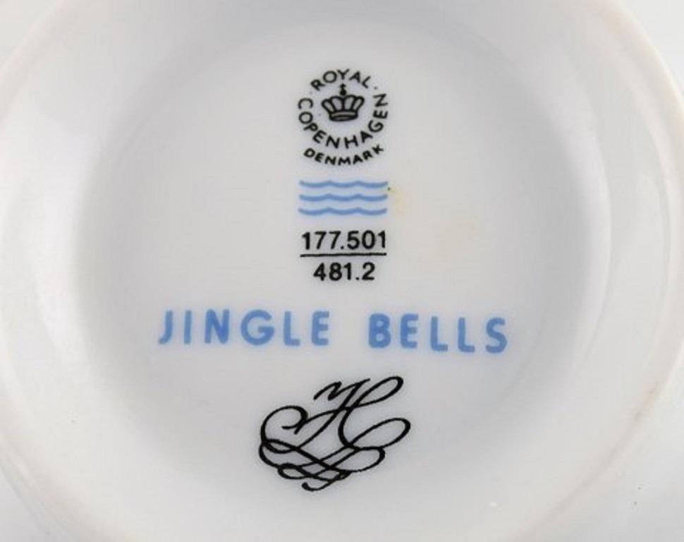 20th Century Two Royal Copenhagen Jingle Bells Bowls Decorated with Spruce and Ribbon For Sale