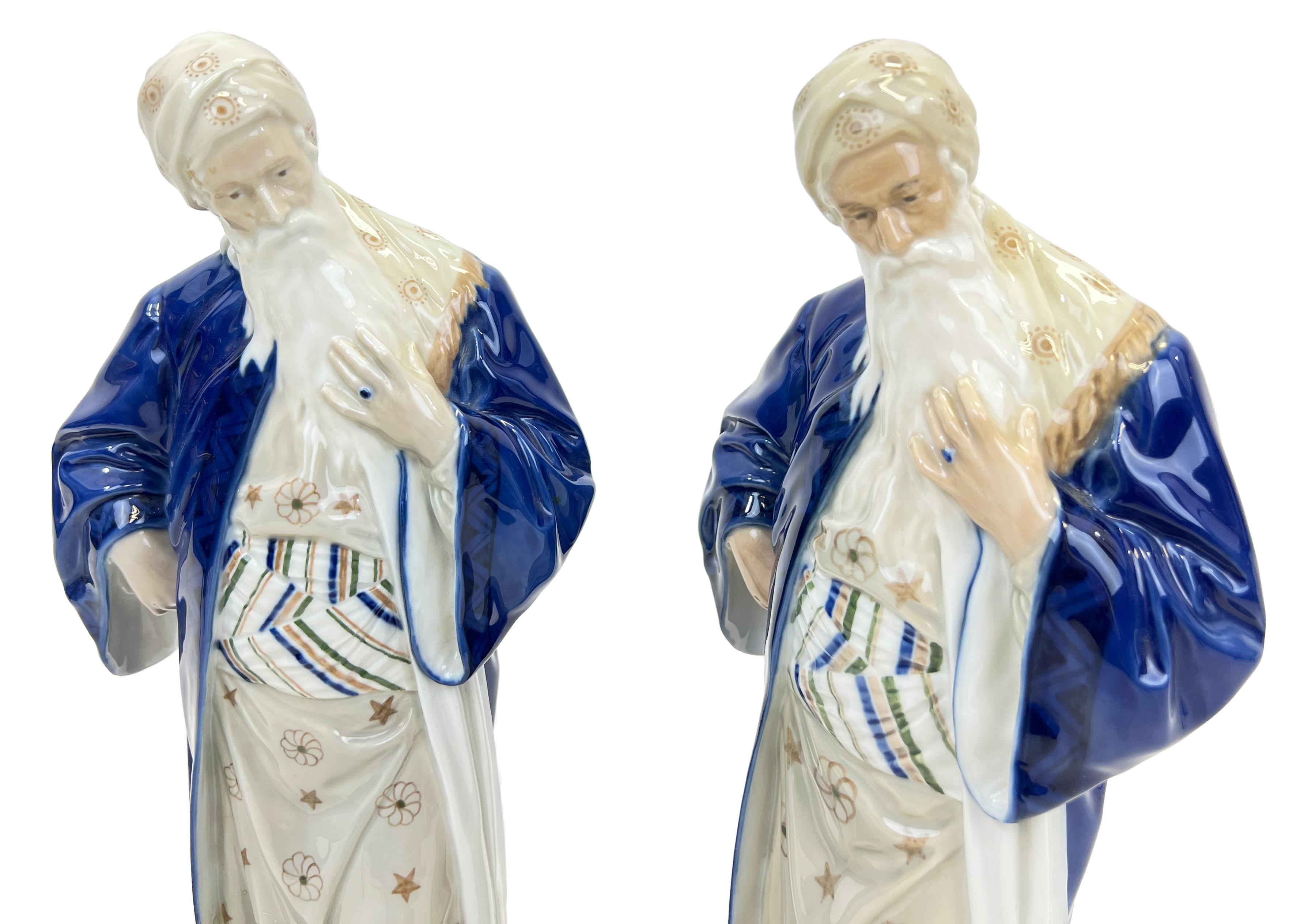 Two Royal Copenhagen Porcelain Figurine of Nathan the Wise In Good Condition For Sale In London, GB