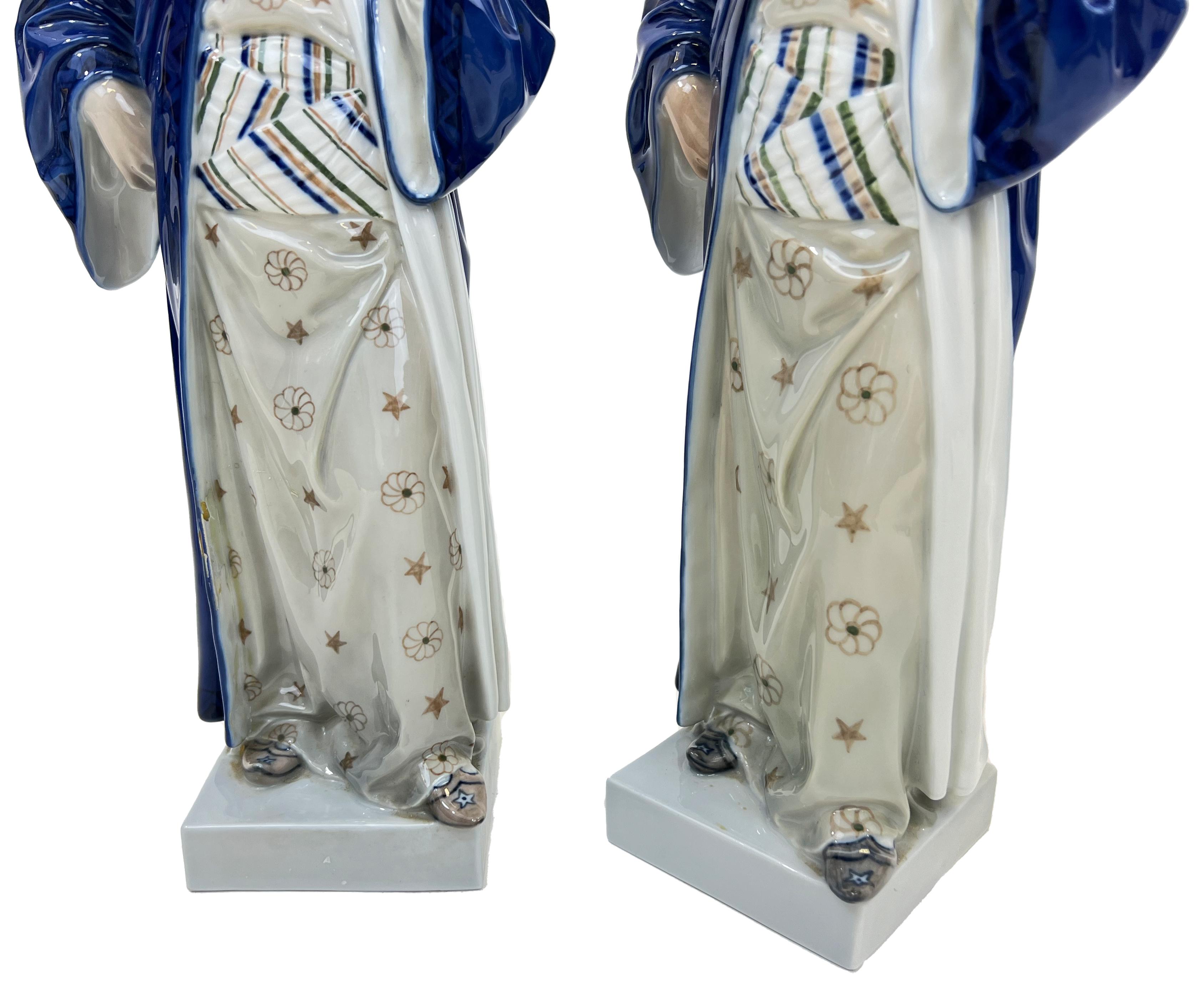 20th Century Two Royal Copenhagen Porcelain Figurine of Nathan the Wise For Sale