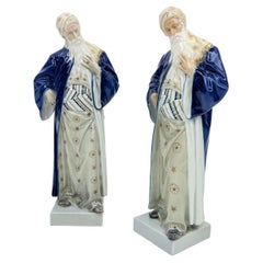 Used Two Royal Copenhagen Porcelain Figurine of Nathan the Wise
