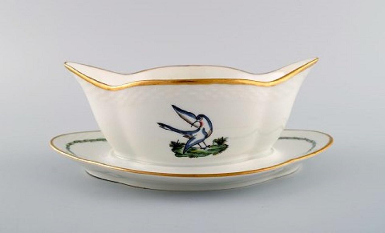 Danish Two Royal Copenhagen Sauce Boats in Hand Painted Porcelain For Sale