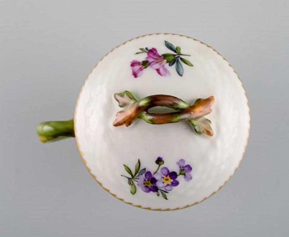 Two Royal Copenhagen Saxon Flower Porcelain Cream Cups with Floral Motifs 1