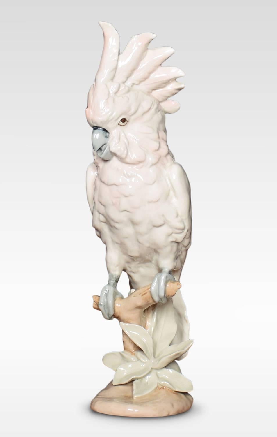 British Two Royal Dux Porcelain Models of Cockatoo’s