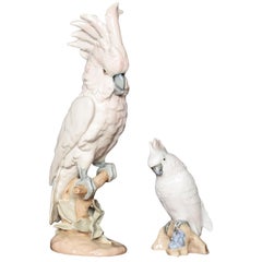 Two Royal Dux Porcelain Models of Cockatoo’s