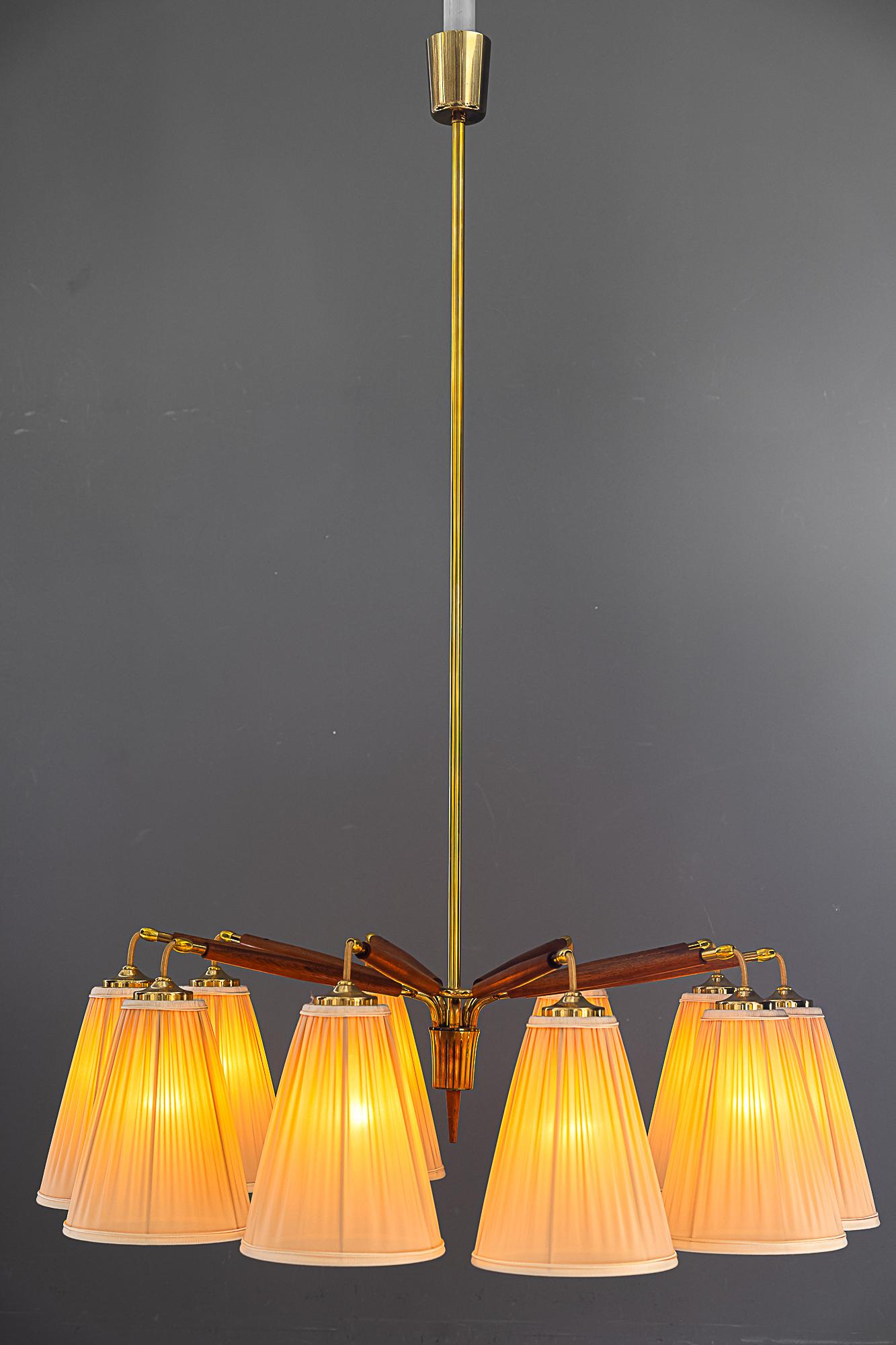 Two Rupert nikoll 10 Arm chandeliers vienna around 1950s For Sale 2