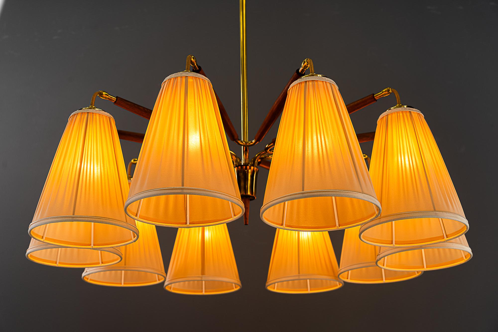 Polished Two Rupert nikoll 10 Arm chandeliers vienna around 1950s For Sale