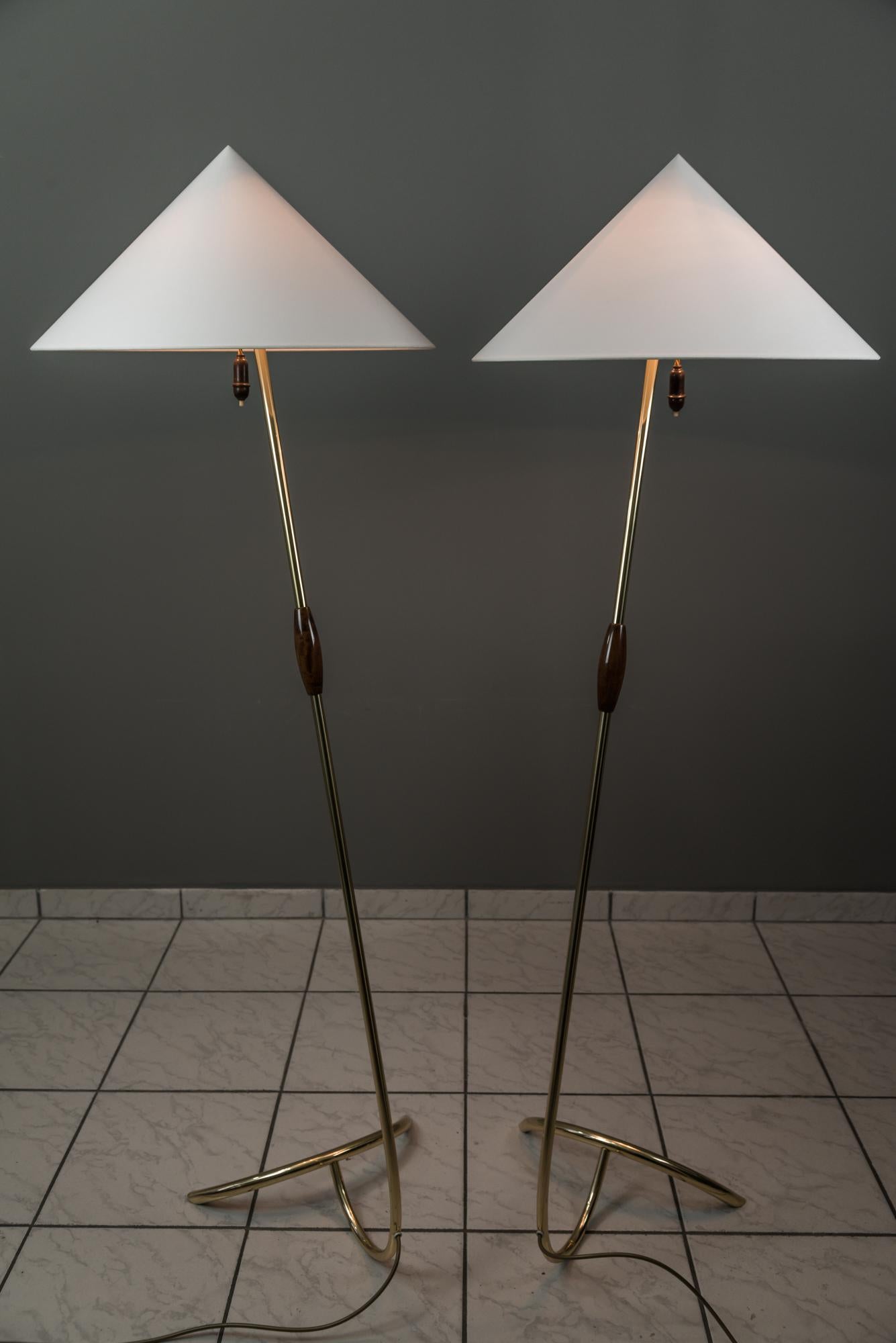 Mid-20th Century Two Rupert Nikoll Floor Lamps, circa 1950s For Sale
